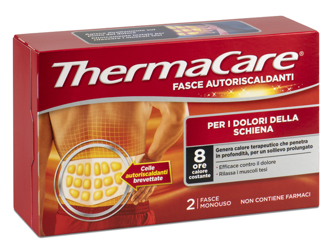 FASCIA AUTORISCALDANTE A CALORE TERAPEUTICO THERMACARE SCHIENA 2 PEZZI - Farmacianumberone.it