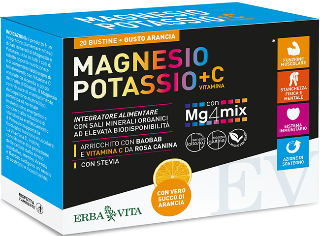 MAGNESIO E POTASSIO +VIT C ARANCIA 20 BUSTINE - Farmacianumberone.it