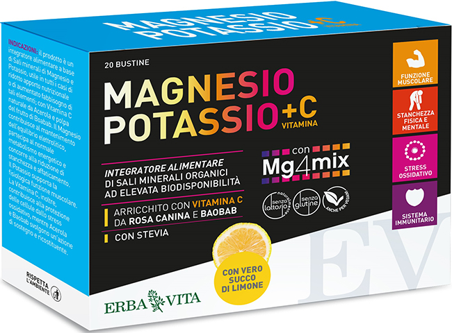 MAGNESIO POTASSIO +C VITAMINA GUSTO LIMONE 20 BUSTINE DA 3,8 G - Farmacianumberone.it