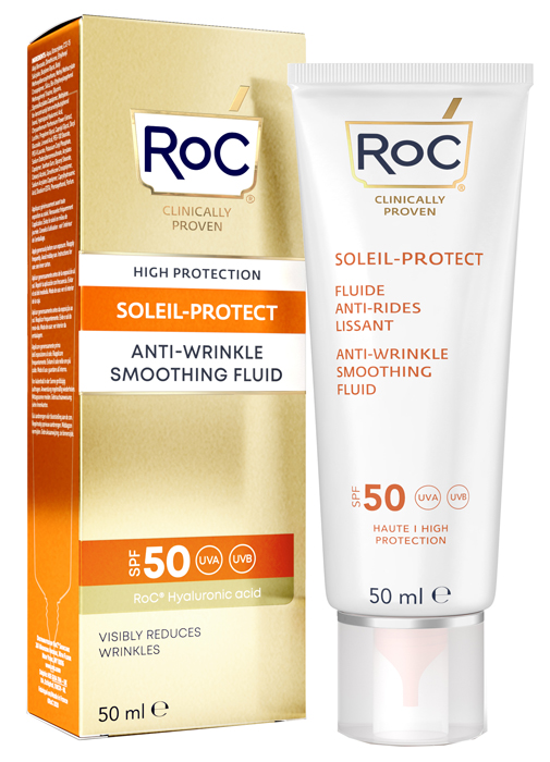ROC FLUIDO SOLARE VISO SPF 50+ ANTI-RUGHE LEVIGANTE  50 ML - Farmacianumberone.it