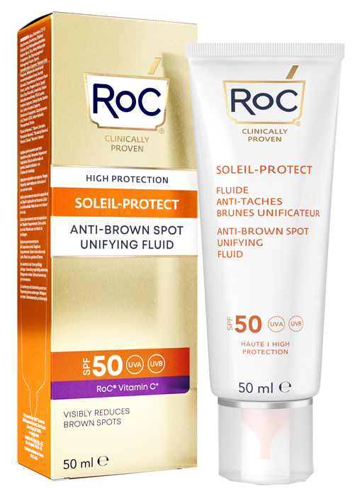 ROC FLUIDO SOLARE VISO SPF 50+ ANTIMACCHIE BRUNE  50 ML - Farmacianumberone.it