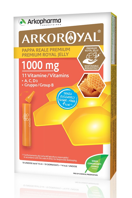 ARKOROYAL PAPPA REALE 1000 MG + VITAMINE SENZA ZUCCHERO 10 FIALE - Farmacianumberone.it