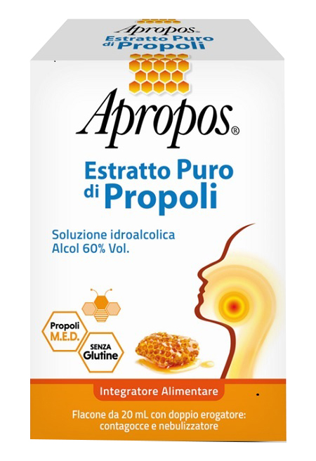 APROPOS ESTRATTO PURO DI PROPOLI SPRAY+CONTAGOCCE 20 ML - Farmacianumberone.it