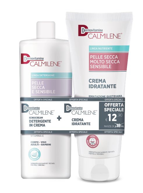 DERMOVITAMINA CALMILENE SENSICREAM DETERGENTE IN CREMA 500 ML + CREMA IDRATANTE 250 ML - Farmacianumberone.it