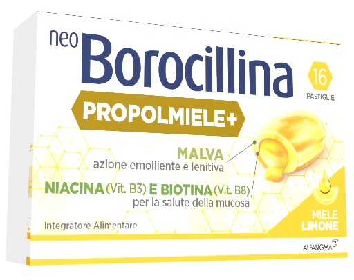 NEOBOROCILLINA PROPOLMIELE+ MIELE/LIMONE 16 PASTIGLIE - Farmacianumberone.it