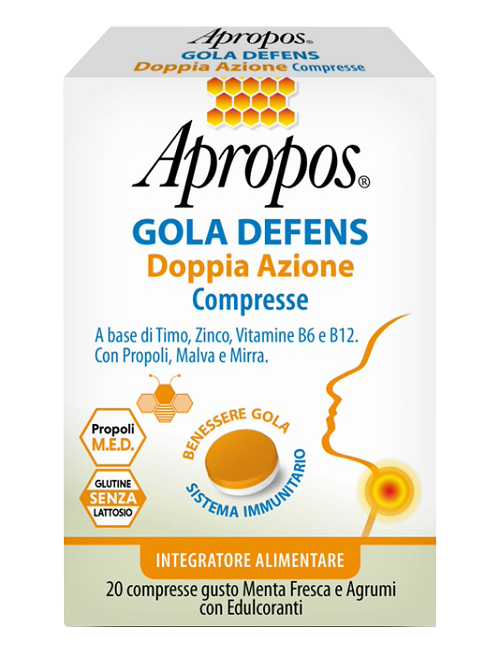 APROPOS GOLA DEFENS DOPPIA AZIONE 20 COMPRESSE - Farmacianumberone.it