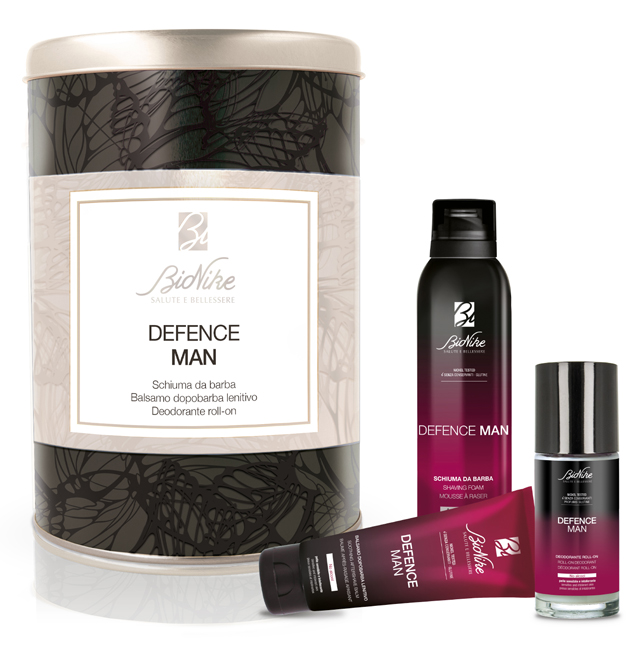 DEFENCE MAN KIT NATALE 2021 SAFE SHAVE SCHIUMA BARBA ANTI-IRRITAZIONI 200 ML + SAFE BALM BALSAMO DOPOBARBA LENITIVO 75 ML + DRY TOUCH DEODORANTE ROLL-ON 50 ML - Farmacianumberone.it