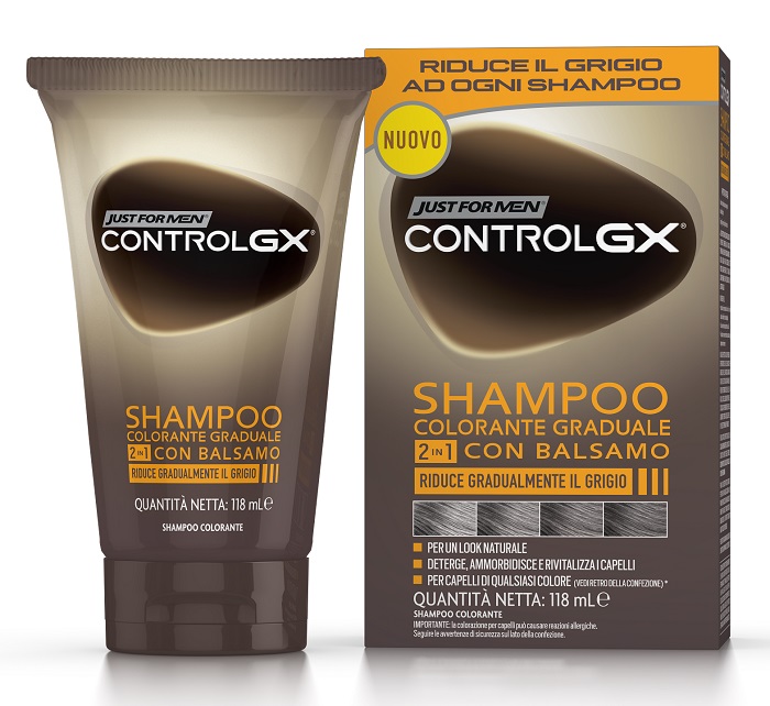 JUST FOR MEN CONTROL GX SHAMPOO COLORANTE GRADUALE 2 IN 1 CON BALSAMO 150 ML - Farmacianumberone.it