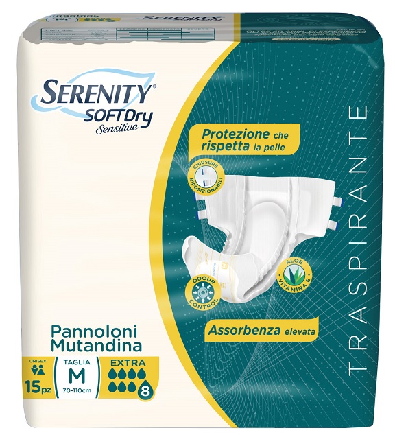 PANNOLONE MUTANDINA SERENITY SD SENSITIVE EXTRA M 15 PEZZI - Farmacianumberone.it