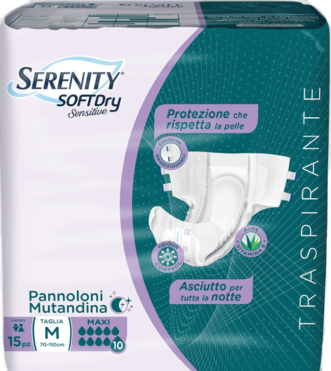 PANNOLONE MUTANDINA SERENITY SD SENSITIVE MAXI M 15 PEZZI - Farmacianumberone.it