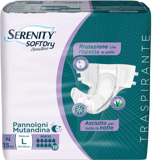 PANNOLONE MUTANDINA SERENITY SD SENSITIVE MAXI L 15 PEZZI - Farmacianumberone.it