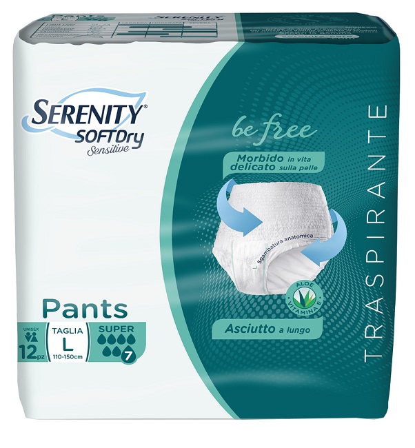 SERENITY PANTS SD SENSITIVE BE FREE SUPER L 12 PEZZI - Farmacianumberone.it