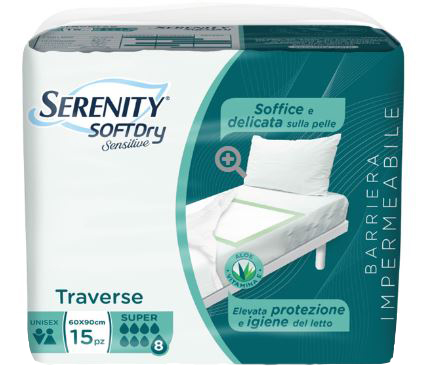 SERENITY TRAVERSA SD SENSITIVE SUPER 60X90 CM 15 PEZZI - Farmacianumberone.it