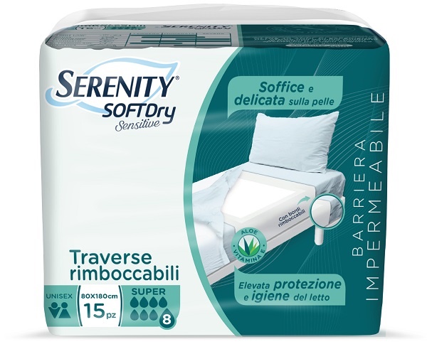 SERENITY TRAVERSA SD SENSIIVE SUPER 80X180 CM 15 PEZZI - Farmacianumberone.it
