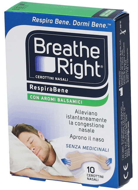 CEROTTI NASALI BREATH RIGHT BALSAMICI 10 PEZZI - Farmacianumberone.it