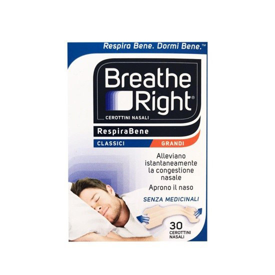 CEROTTI NASALI BREATHE RIGHT CLASSICI GRANDI 30 PEZZI - Farmacianumberone.it