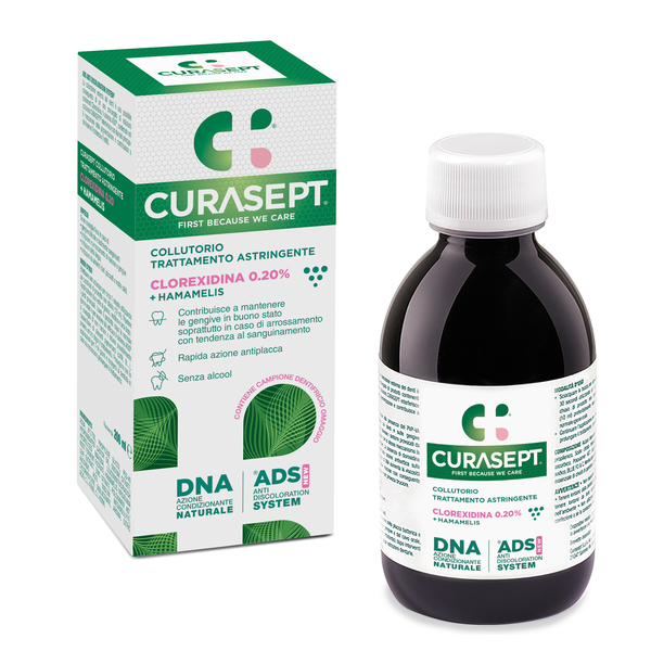 CURASEPT COLLUTORIO ADS DNA TRATTAMENTO ASTRINGENTE 200 ML + CAMPIONE OMAGGIO DENTIFRICIO ASTRINGENTE 6 ML - Farmacianumberone.it