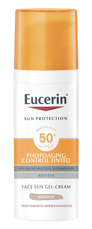 EUCERIN SUN PHOTOAGING CONTROL TINTED GEL CREME SPF50+ MEDIUM 50 ML - Farmacianumberone.it