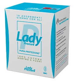 LADY PRESTERIL ASSORBENTI GIORNO CON ALI RIPIEGATI BIODEGRADABILI 10 PEZZI - Farmacianumberone.it