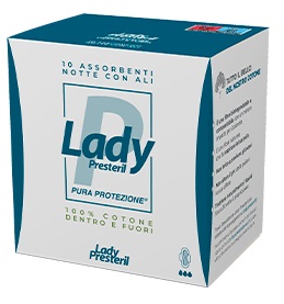 LADY PRESTERIL ASSORBENTI NOTTE CON ALI RIPIEGATI BIODEGRADABILI 10 PEZZI - Farmacianumberone.it