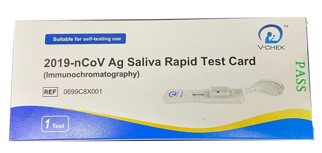 TEST ANTIGENICO RAPIDO COVID-19 V-CHEK AUTODIAGNOSTICO DETERMINAZIONE QUALITATIVA ANTGENI SARS-COV-2 IN TAMPONI SALIVARI MEDIANTE IMMUNOCROMATOGRAFIA - Farmacianumberone.it