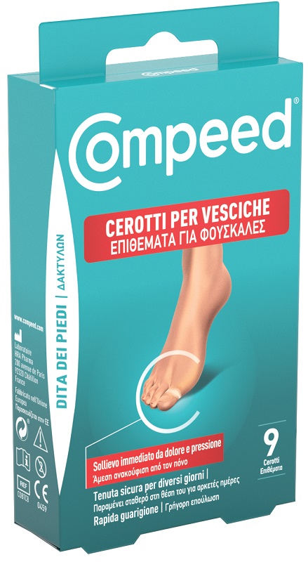 COMPEED CEROTTO VESCICHE DITA DEI PIEDI 9 PEZZI CARTON - Farmacianumberone.it