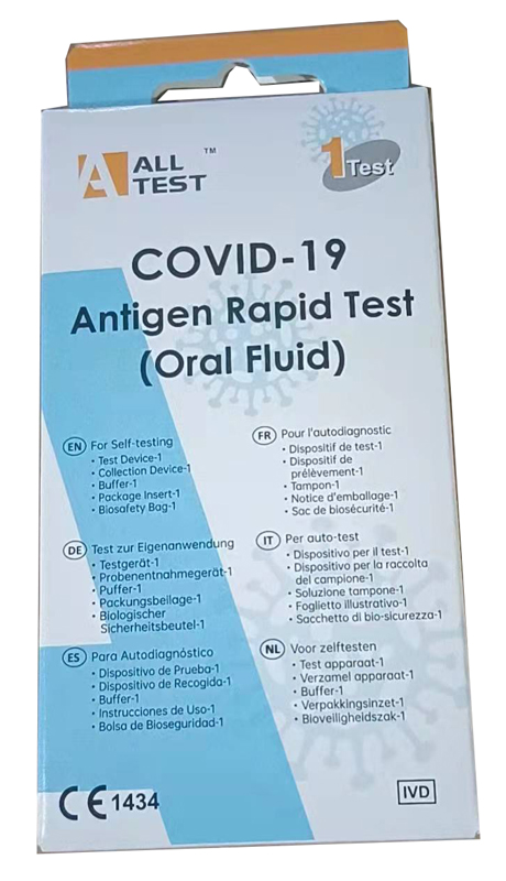 TEST ANTIGENICO RAPIDO COVID-19 ALLTEST AUTODIAGNOSTICO DETERMINAZIONE QUALITATIVA ANTIGENI SARS-COV-2 IN CAMPIONI SALIVARI MEDIANTE IMMUNOCROMATOGRAFIA - Farmacianumberone.it