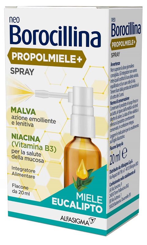 NEOBOROCILLINA PROPOLMIELE+ SPRAY MIELE EUCALIPTO 20 ML - Farmacianumberone.it