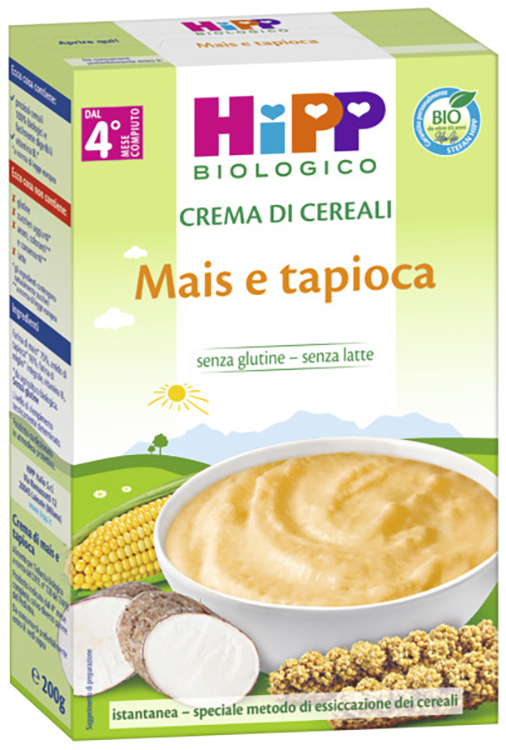 HIPP BIO CREMA CEREALI MAIS/TAPIOCA 200 G - Farmacianumberone.it