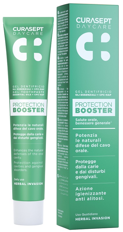 CURASEPT DAYCARE DENTIFRICIO PROTECTION BOOSTER HERBAL INVASION 75 ML - Farmacianumberone.it