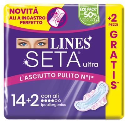 LINES SETA ULTRA ASSORBENTI ALI CP 14+2 PEZZI - Farmacianumberone.it