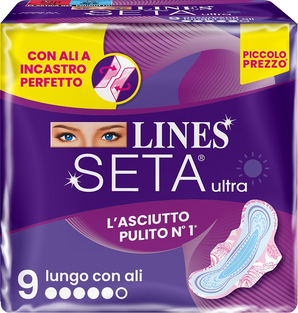 LINES SETA ULTRA ASSORBENTI LUNGO ALI DWCT 9 PEZZI - Farmacianumberone.it