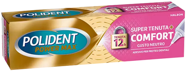 CREMA ADESIVA PROTESI DENTALI POLIDENT POWER MAX SUPER TENUTA+COMFORT 70 G - Farmacianumberone.it
