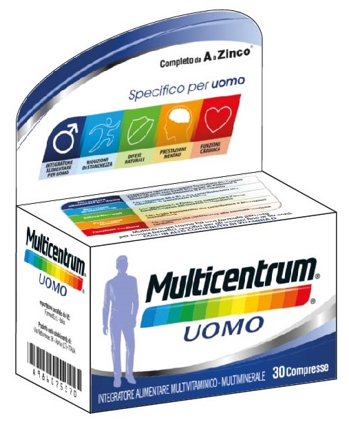 MULTICENTRUM UOMO 30 COMPRESSE - Farmacianumberone.it