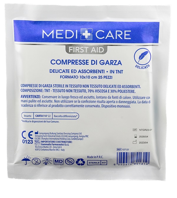 GARZA MEDICARE TNT 10X10 CM 25 PEZZI - Farmacianumberone.it