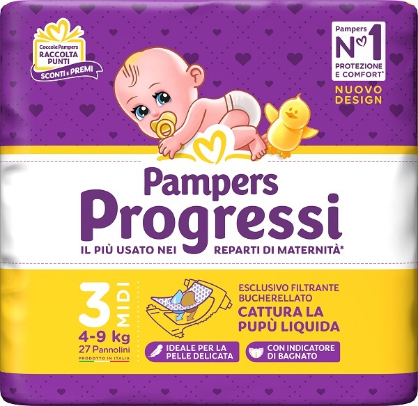 PAMPERS PROGRESSI MIDI 27 PEZZI - Farmacianumberone.it