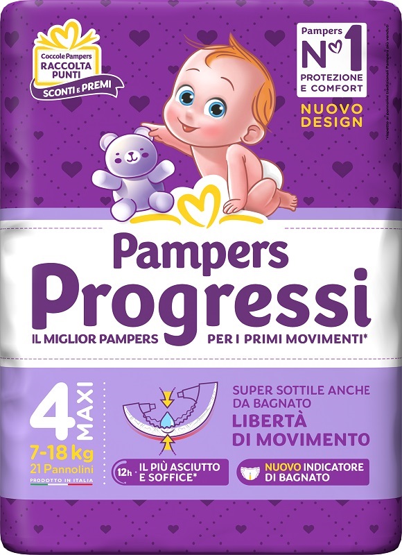 PAMPERS PROGRESSI MAXI 21 PEZZI - Farmacianumberone.it