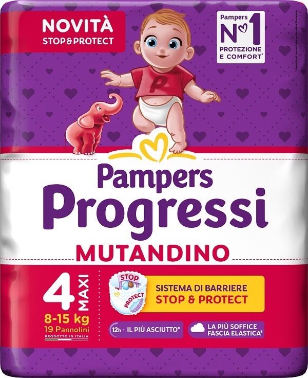 PAMPERS PROGRESSI MUTANDINA MAXI 19 PEZZI - Farmacianumberone.it