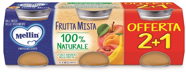 MELLIN OMOGENEIZZATO FRUTTA MISTA 3 PEZZI DA 100 G - Farmacianumberone.it