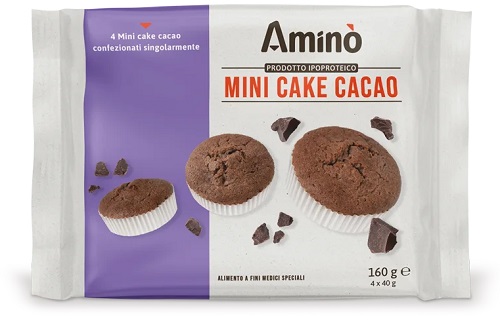 AMINO' MINI CAKE CACAO 4 PEZZI DA 40 G - Farmacianumberone.it