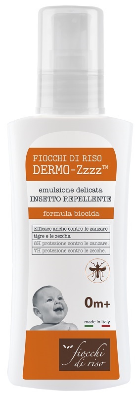FIOCCHI DI RISO DERMO ZZZZ EMULSIONE DELICATA REPELLENTE 0 MESI + 100 ML - Farmacianumberone.it