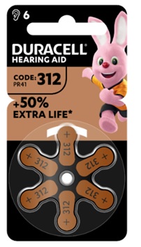 DURACELL EASY TAB 312 MARRONE BATTERIA PER APPARECCHIO ACUSTICO 6 PEZZI - Farmacianumberone.it