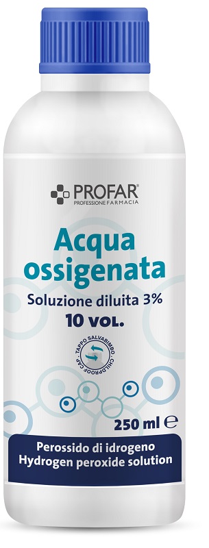 PROFAR ACQUA OSSIGENATA SOLUZIONE DILUITA 3% 10 VOLUMI 250 ML - Farmacianumberone.it