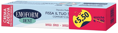 CREMA ADESIVA EMOFORM DENT PER PROTESI DENTALE 45 G TAGLIO PREZZO - Farmacianumberone.it