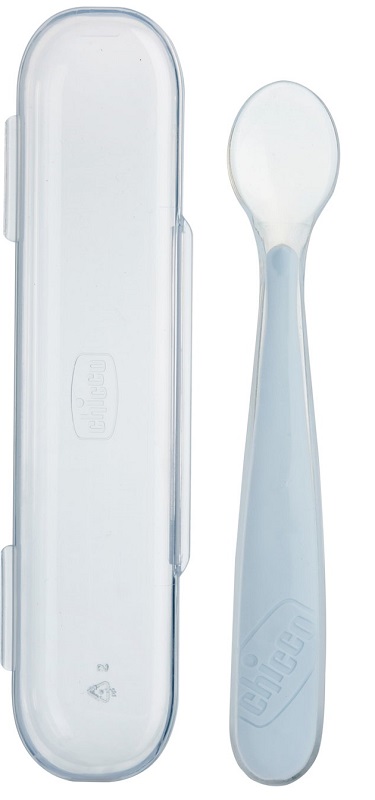 CHICCO CUCCHIAIO SILICONE CON CASE GRIGIO 6 MESI+ - Farmacianumberone.it