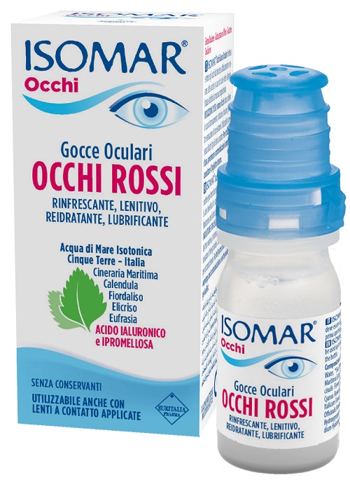 ISOMAR OCCHI ROSSI GOCCE OCULARI ACIDO IALURONICO 0,20% 10 ML - Farmacianumberone.it