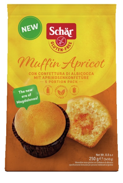 SCHAR MUFFIN APRICOT 5 PEZZI DA 50 G - Farmacianumberone.it