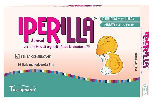 AEROSOL IPERILLA 10 FIALE MONODOSE DA 3 ML A BASE DI ESTRATTI VEGETALI E ACIDO IALURONICO 0,1% - Farmacianumberone.it